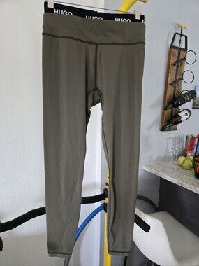 HUGO Olive Green High-Waist Active Leggings